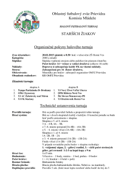 Oblastný futbalový zväz Prievidza Komisia Mládeže STARŠÍCH