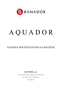 Návod na Aquador - obchod