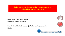 Diferenciálna diagnostika parkinsonizmu a