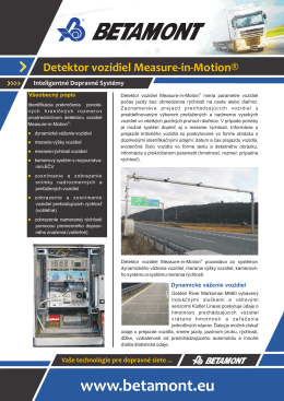 Detektor vozidiel Measure-in-Motion®