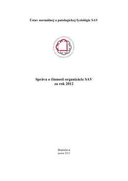 Výročná správa za rok 2012 - Ústav normálnej a patologickej