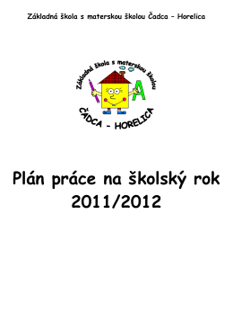 Plán práce na školský rok 2011/2012