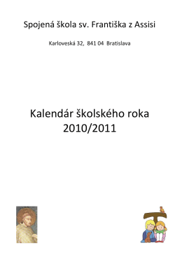 Kalendár školského roka 2010/2011