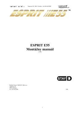 ESPRIT E55 Montážny manuál