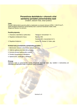 Preventívna dezinfekcia v chovoch včiel sanitačný - BEE-SAFE