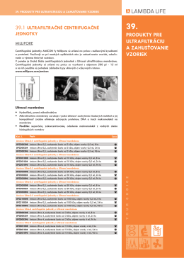 39. produkty pre ultrafiltráciu a zahusťovanie vzoriek