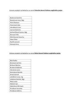 Zoznam prijatých uchádzačov na ranné Polročné denné štúdium