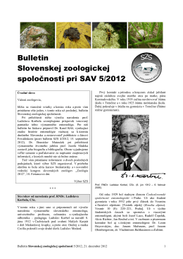 2012/5 - Slovenská zoologická spoločnosť pri SAV