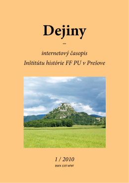 pdf - 7.3 MB - Dejiny - Internetový časopis