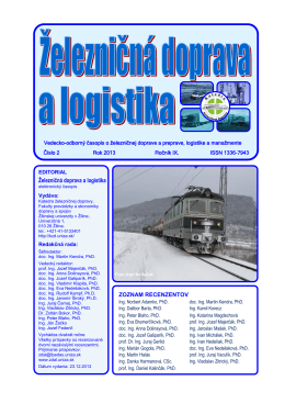 číslo 2/2013 - Fakulta prevádzky a ekonomiky dopravy a spojov