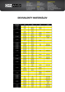 EKVIVALENTY MATERIÁLOV