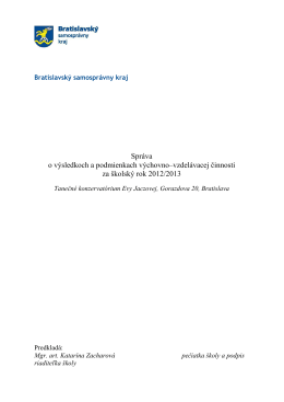 Správa o V-V TKEJ 2012-13 - Tanečné konzervatórium Evy Jaczovej