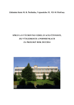 Správa o výchovno-vzdelávacej činnosti 2013-2014