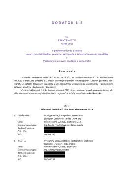 Dodatok č.2 - Výskumný ústav geodézie a kartografie v Bratislave