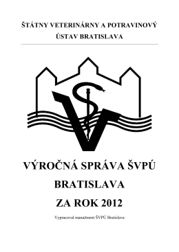 Výročná správa ŠVPÚ Bratislava za rok 2012