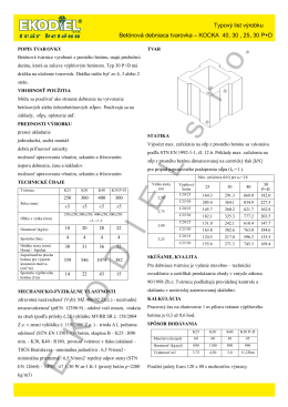 Typový list výrobku Betónová debniaca tvarovka – KOCKA