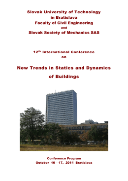 posters - New Trends in Statics and Dynamics of Buildings