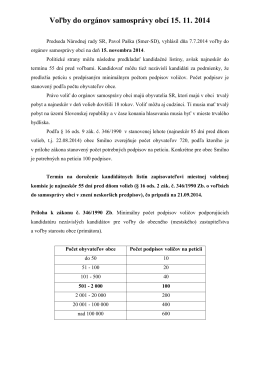 Voľby do orgánov samosprávy obcí 15. 11. 2014 - Smilno