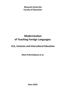 Pokrivčáková, S.: Modernization of Teaching Foreign Languages