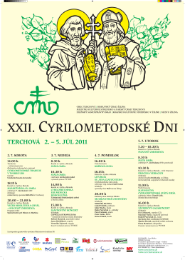 Cyrilometodské dni 2011 s programom na stiahnutie (pdf)