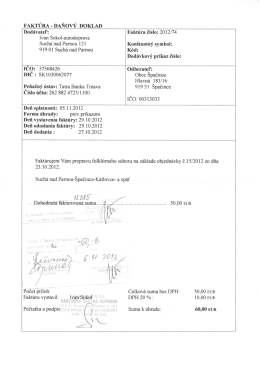 FAKTURA - DANOVY DOKLAD Dodavatel`: Ivan Sokol