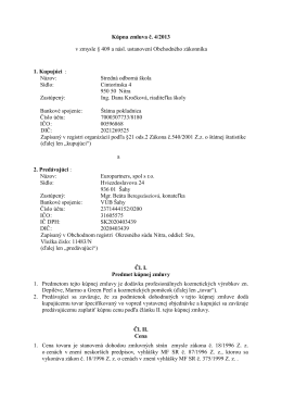 Kúpna zmluva č. 4/2013 v zmysle § 409 a násl. ustanovení