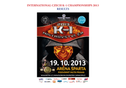 INTERNATIONAL CZECH K-1 CHAMPIONSHIPS 2013 RESULTS