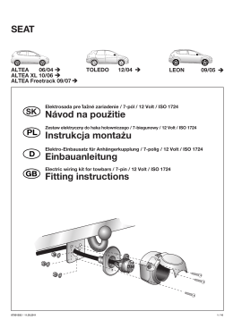 SEAT Einbauanleitung Fitting instructions Instrukcja