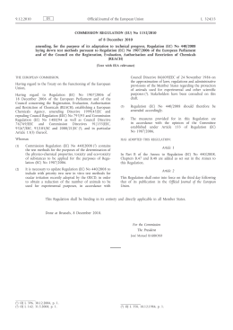 Commission Regulation (EU) No 1152/2010 of 8 December 2010