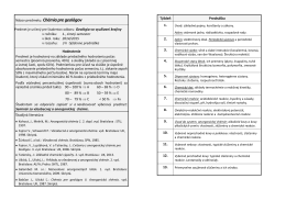 Chémia pre geológov - Univerzita Komenského