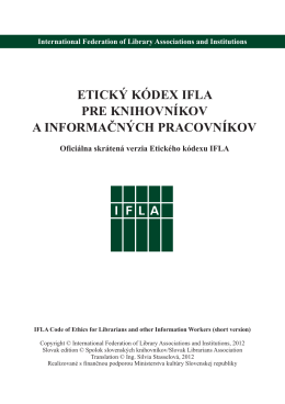 Etický kódex IFLA pre knihovníkov a informačných pracovníkov