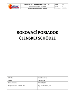 Rokovací poriadok ČS SBL 14-15x