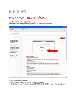 PRVÝ KROK – REGISTRÁCIA