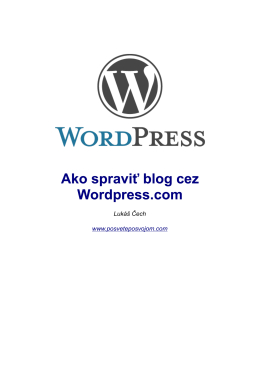 Ako spraviť blog cez Wordpress.com