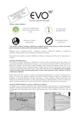 Vaše EVO15 - Solárne osvetlenie s diaľkovým