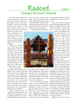 Farský časopis Radosť 1/2011