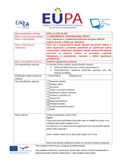 Číslo metodického nástroja EUPA_LO_012_M_015 Názov a číslo