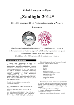 Výbor Slovenskej zoologickej spoločnosti so spoluorganizátormi si