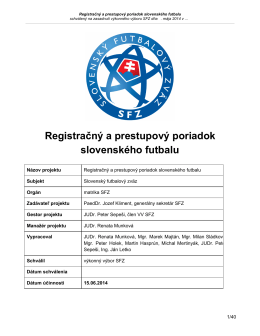 Registračný a prestupový poriadok slovenského futbalu