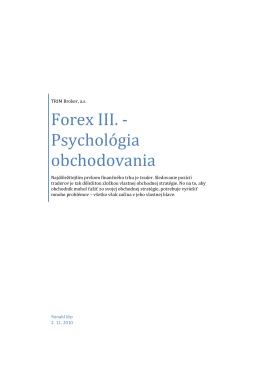 Forex III. -Psychológia obchodovania