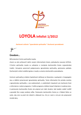 LOYOLAinfolist 1/2012 - Centrum Spirituality Loyola