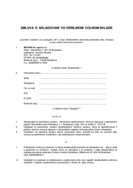Zmluva o skladovaní – colný sklad (pdf)