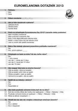 euromelanoma dotazník 2013