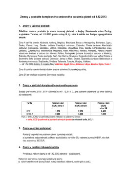 Zmeny v komplexnom cestovnom poistení od 1.12.2013