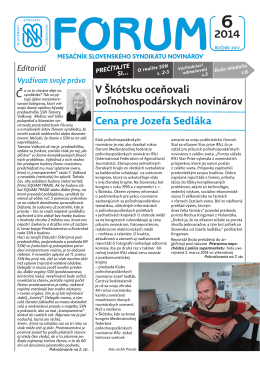6/2014 - Slovenský syndikát novinárov