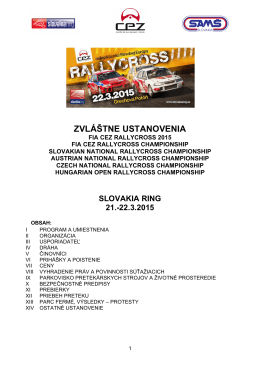 Zvláštne ustanovenia FIA CEZ Rallycross