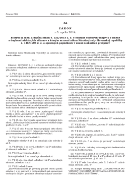 č. 84/2014 Z. z. - Úrad na ochranu osobných údajov