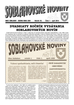 Soblahovské noviny 1/2014