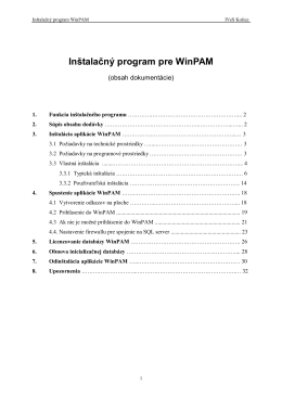 Inštalačný program pre WinPAM