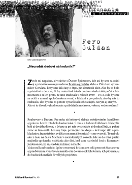 Fero Guldan - Kritika & Kontext